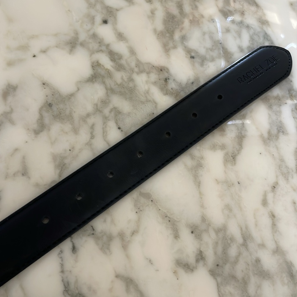 NEW Rachel Zoe Leather Black Gold Silver Metal Belt. Size S-M - Picture 6 of 6